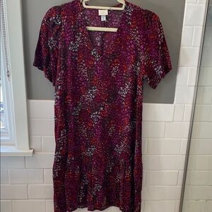 Target V-Neck Mini Dress - Purple and Red Floral